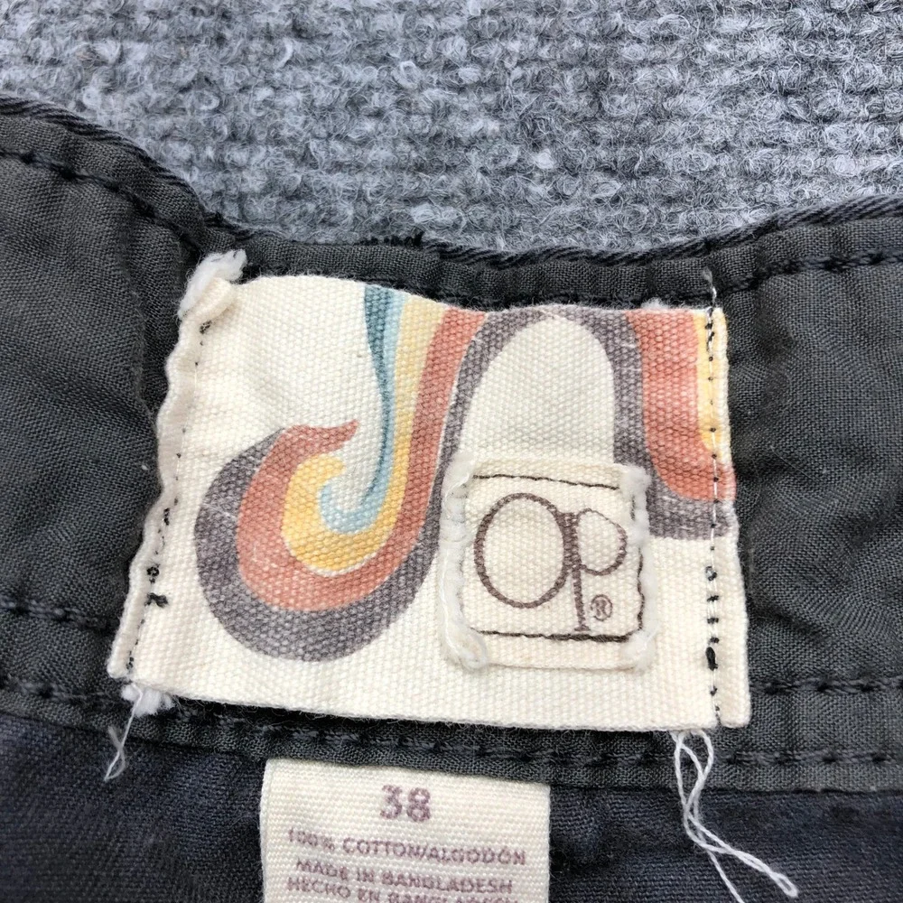 Ocean Pacific OP Mens Cargo Shorts Size 38 Gray Micro Check Cotton Flat Front
